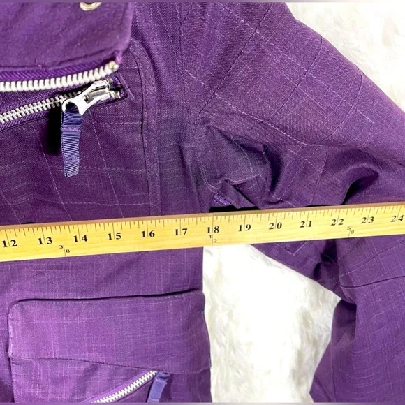 Burton Dryride Lush Purple Snow and Ski Jacket Coat with removal fur on hood Med - Picture 7 of 8